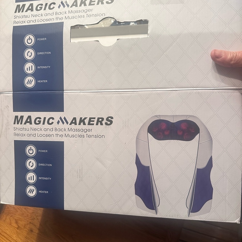 Shiatsu Neck and Back Massager - White and Blue